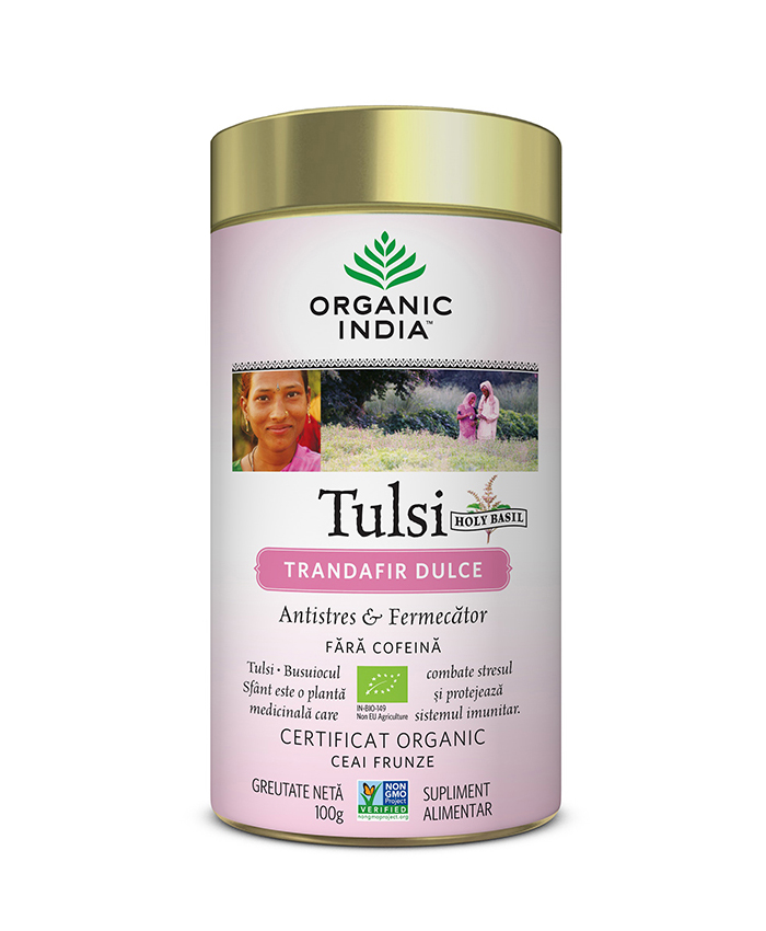 Ceai Tulsi (Busuioc Sfant) Trandafir Dulce | Antistres & Fermecator, 100g*